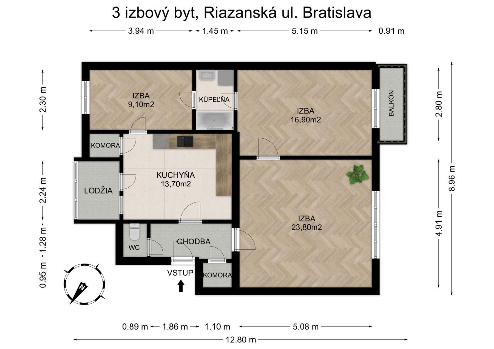 REZERVOVANÉ-BE.LIVE COMPANY- PREDAJ- NEUVERITEĽNÝ- 3- IZBOVÝ- BYT - PÔVODNÝ STAV- RIAZANSKÁ- NOVÉ MESTO
