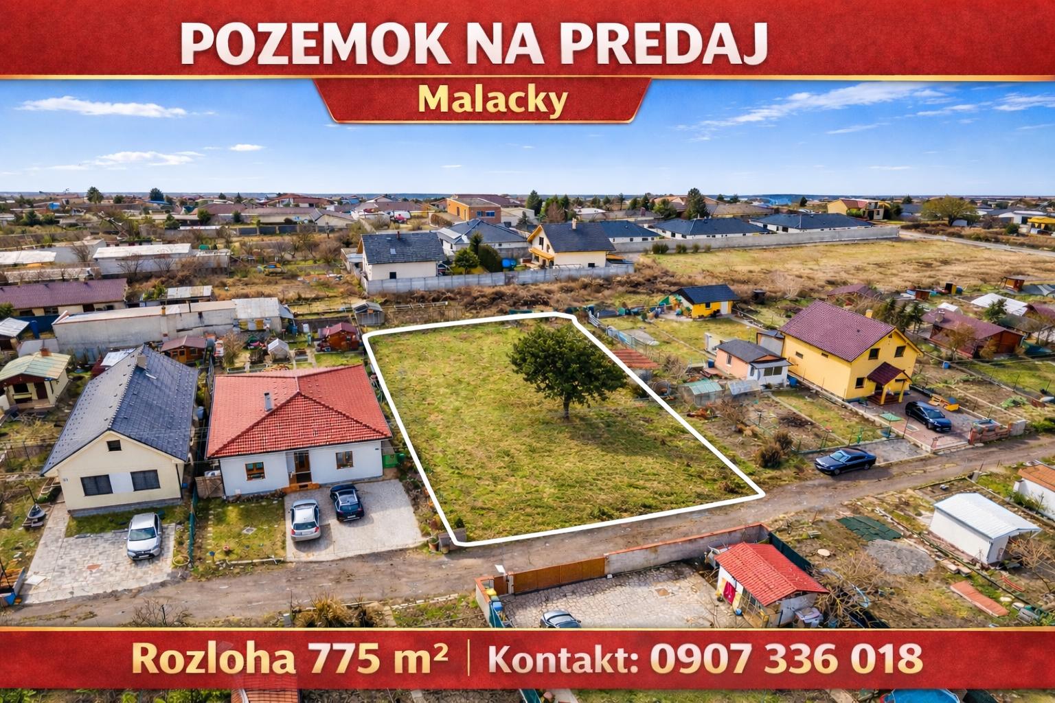 BE.LIVE COMPANY – NA PREDAJ SLNEČNÝ POZEMOK - TICHÁ LOKALITA - BLÍZKO CENTRA - MALACKY