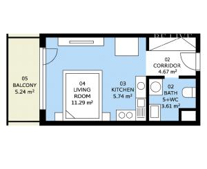 NA PREDAJ - 1-IZBOVÝ BYT S BALKÓNOM V PROJEKTE SLNEČNICE – KOMPLETNE ZARIADENÝ – KLIMATIZÁCIA – NOVOSTAVBA