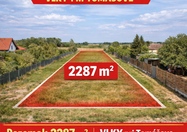 BE.LIVE COMPANY- PREDAJ- INVESTIČNÝ- STAVEBNÝ- POZEMOK- 2287m²- TOMÁŠOV- VLKY